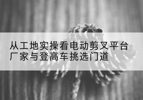 浦江电动剪叉升降平台厂家-从工地实操看电动剪叉平台厂家与登高车挑选门道